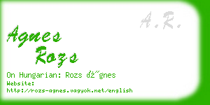 agnes rozs business card